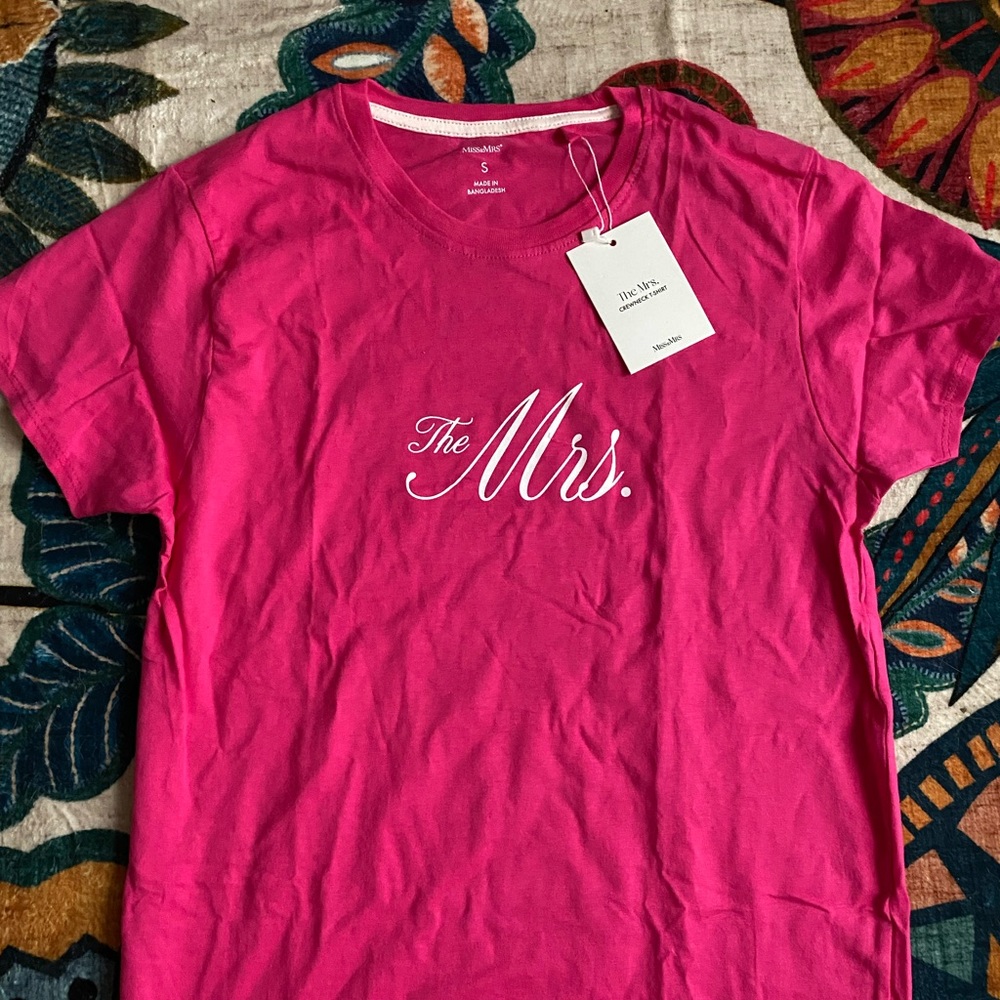 Miss to Mrs. “The Mrs.” Pink Tee